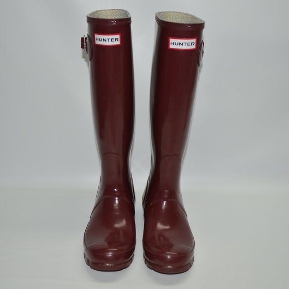 Hunter Shoes - Hunter Orginal Tall Gloss Burgundy Rain Boots 6